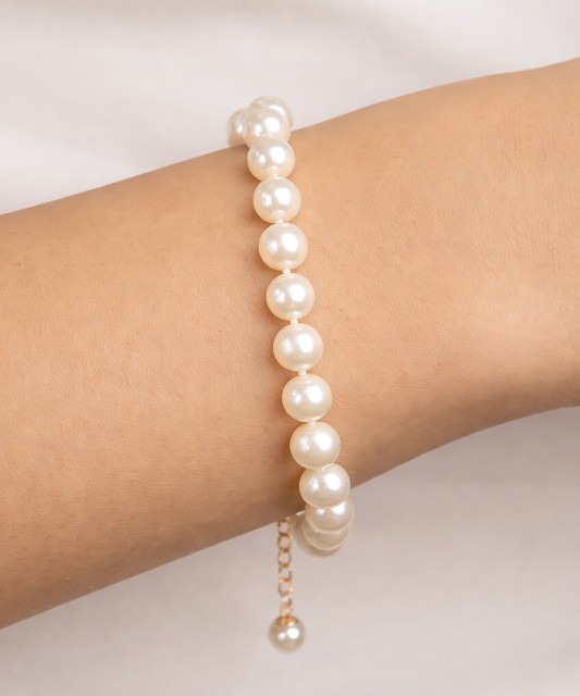 Pearl bracelet with gilded silver