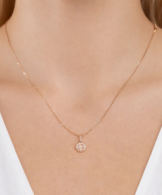 Gold pendant with zircons "Tree of life"