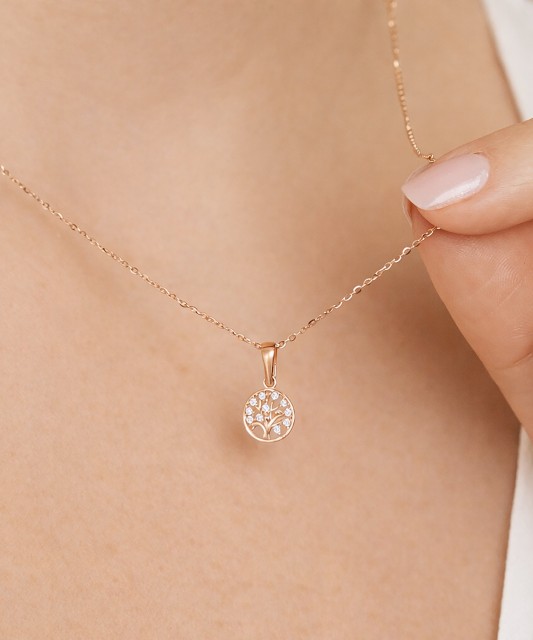 Kultainen riipus zirkoneilla "Elämän puu"