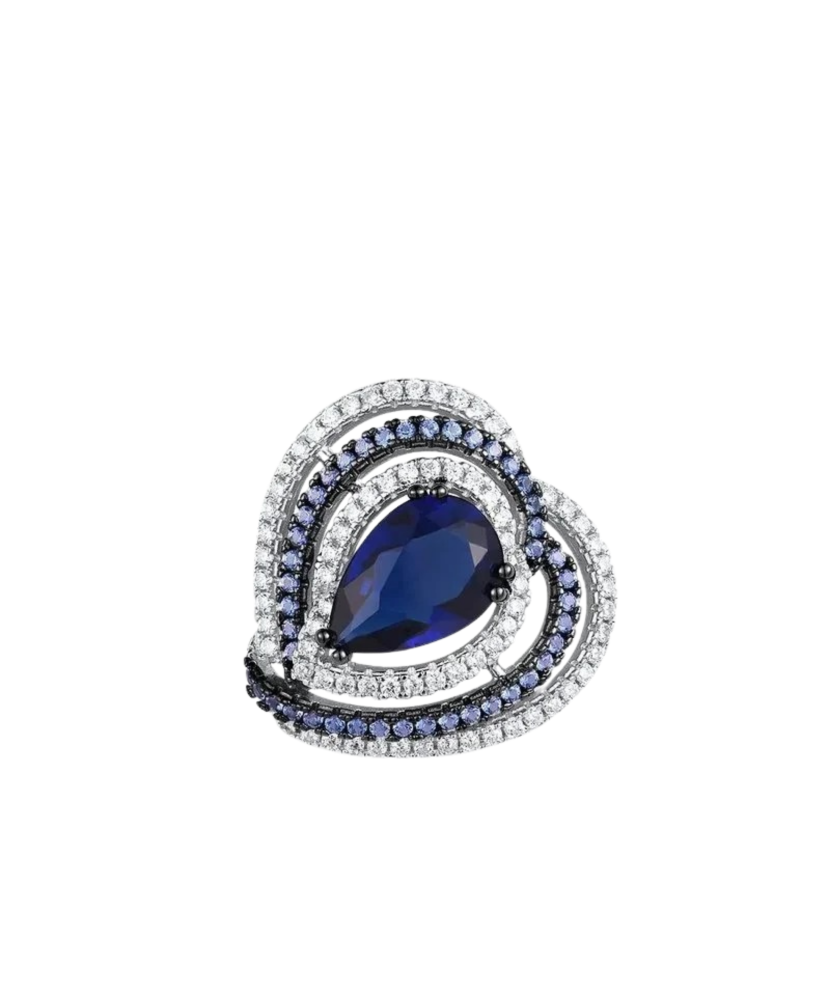 Sterling Silver pendant with spinels and zircons