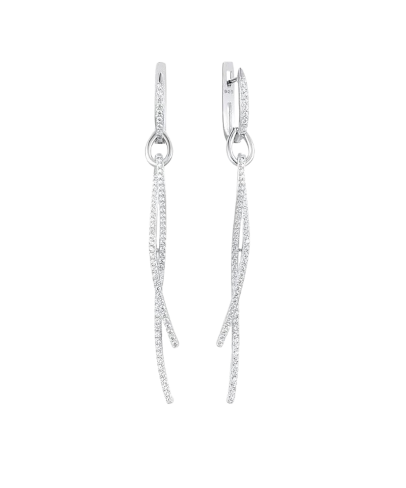 Sterling silver earrings with zircons
