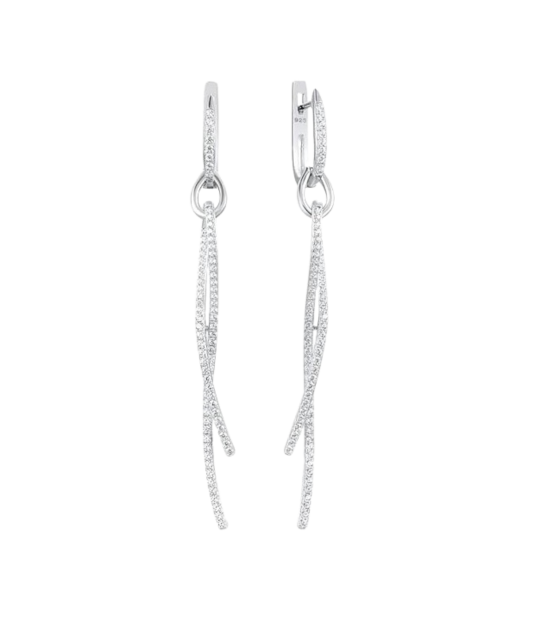 Hopeiset korvakorut zirkoneilla