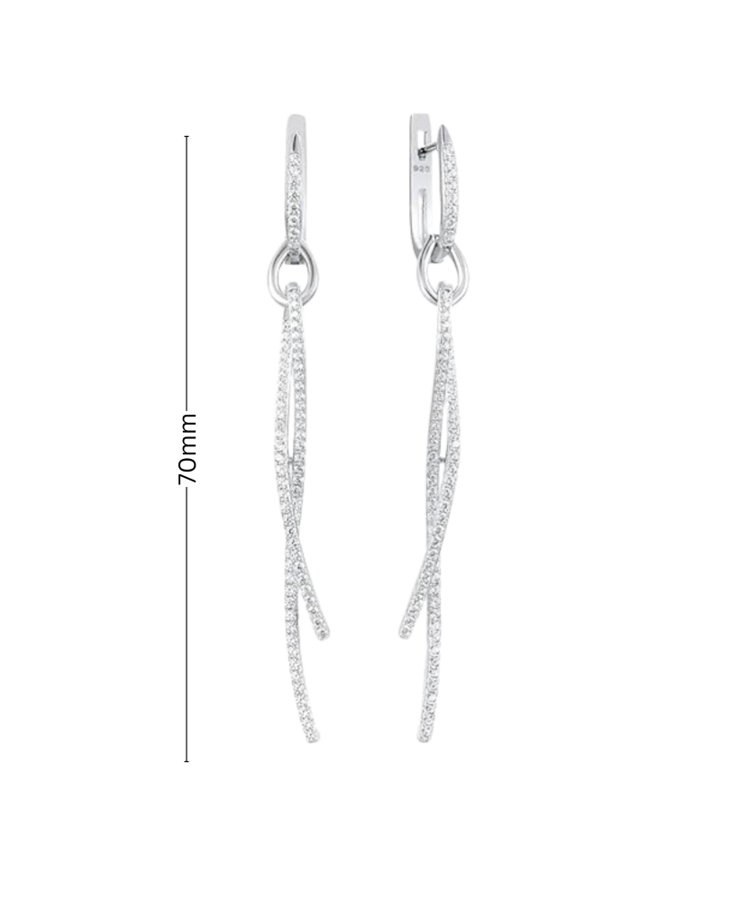 Hopeiset korvakorut zirkoneilla