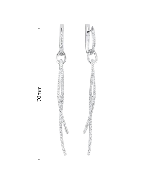 Sterling silver earrings with zircons