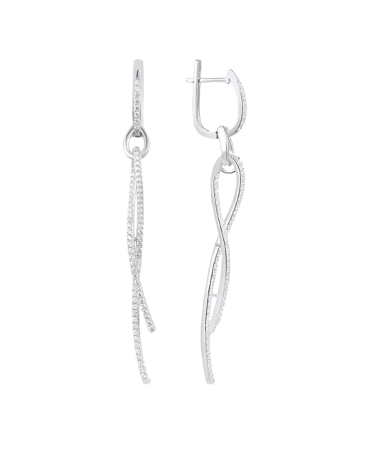 Sterling silver earrings with zircons