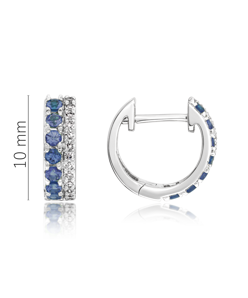 White gold earrings with sapphires and diamonds