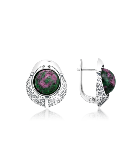 Sterling silver earrings with jasper