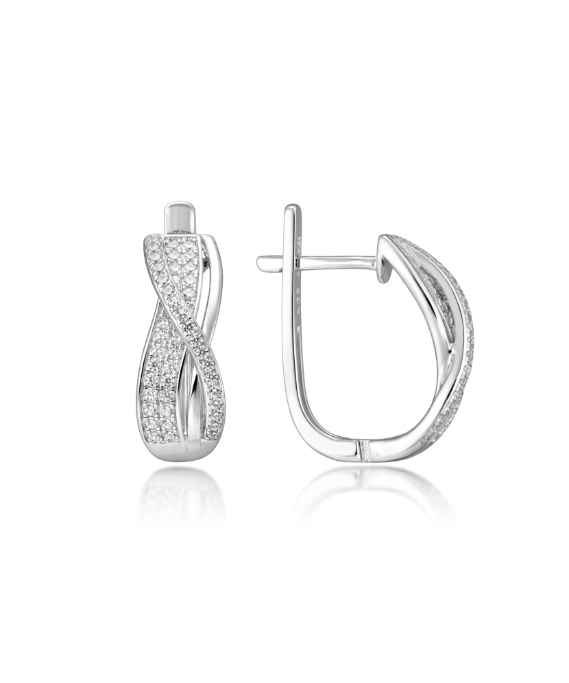 Hopeiset korvakorut zirkoneilla