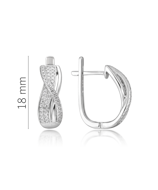 Hopeiset korvakorut zirkoneilla