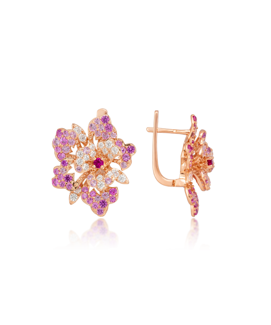 Kullatut hopeiset korvakorut nanosafiirillä ja zirkoneilla