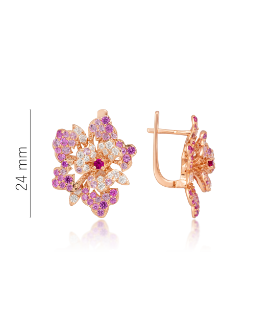 Kullatut hopeiset korvakorut nanosafiirillä ja zirkoneilla