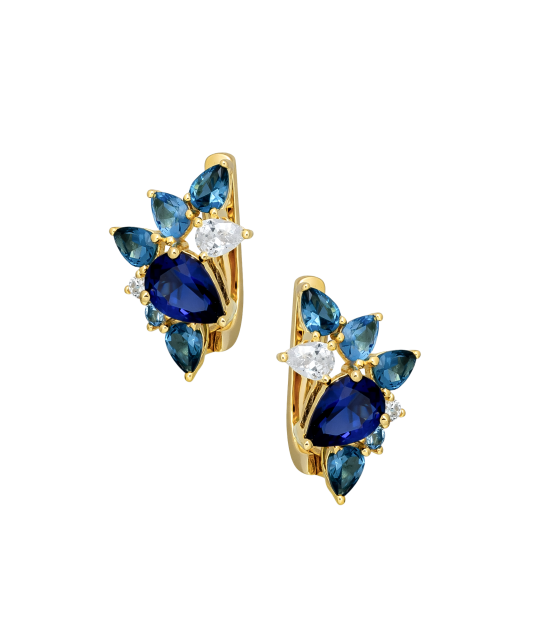 Gilded sterling silver earrings with zircons
