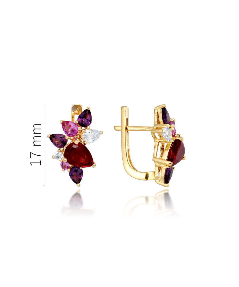 Gilded sterling silver earrings with zircons