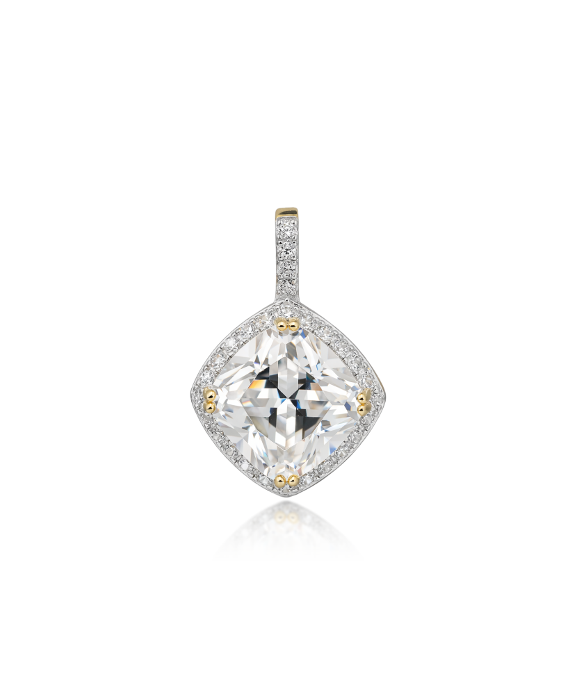 Gilded sterling silver pendant with zircons
