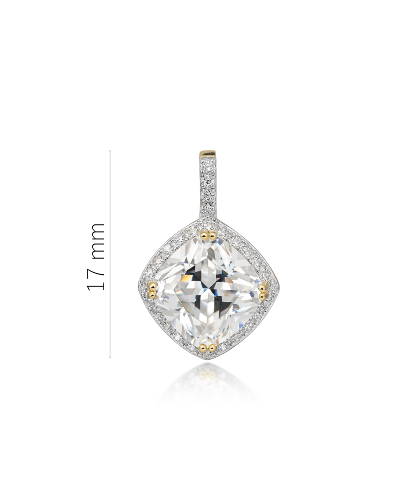 Gilded sterling silver pendant with zircons