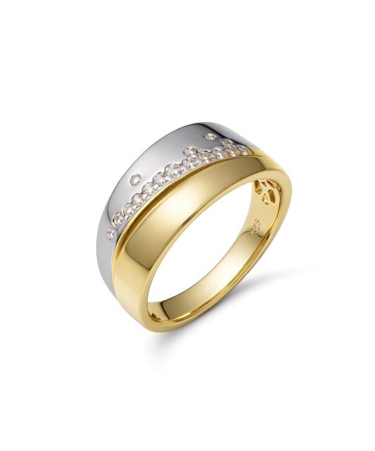 Gilded Sterling silver ring with zircons