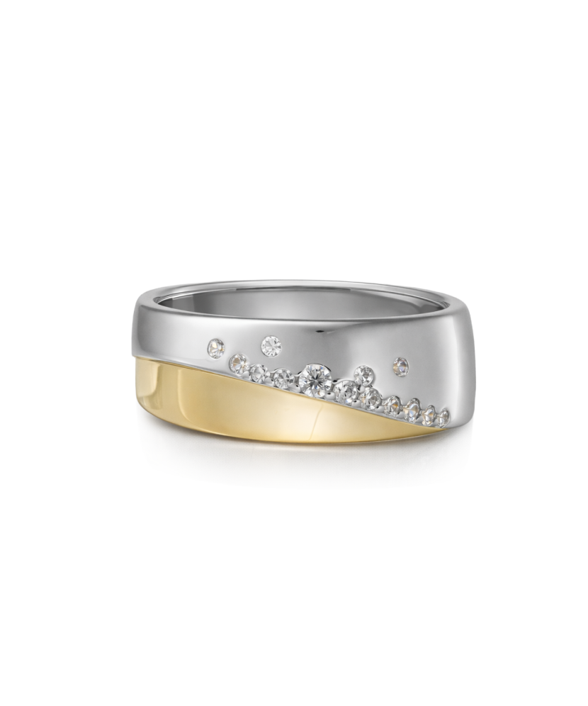 Gilded Sterling silver ring with zircons