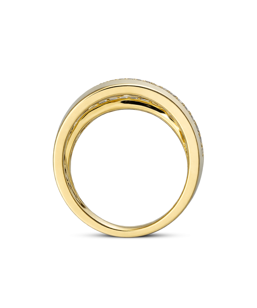 Gilded Sterling silver ring with zircons