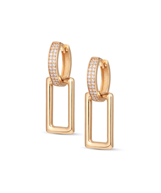 Gold earrings with zircons