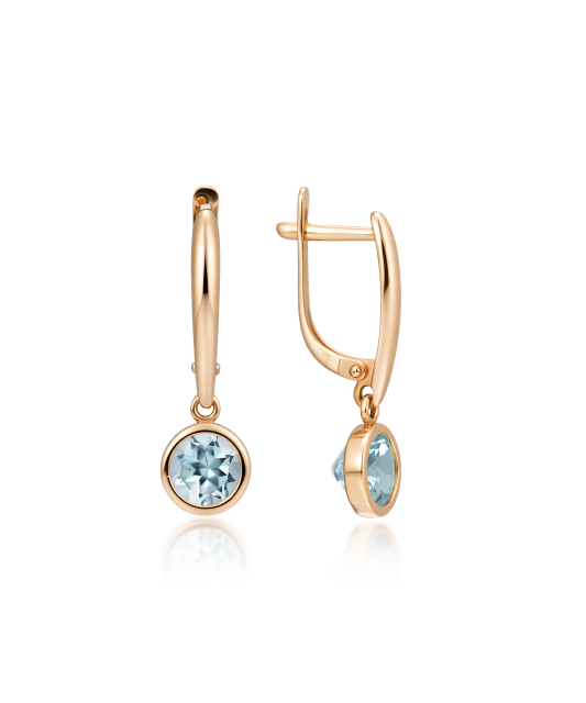 Gold earrings with zircons