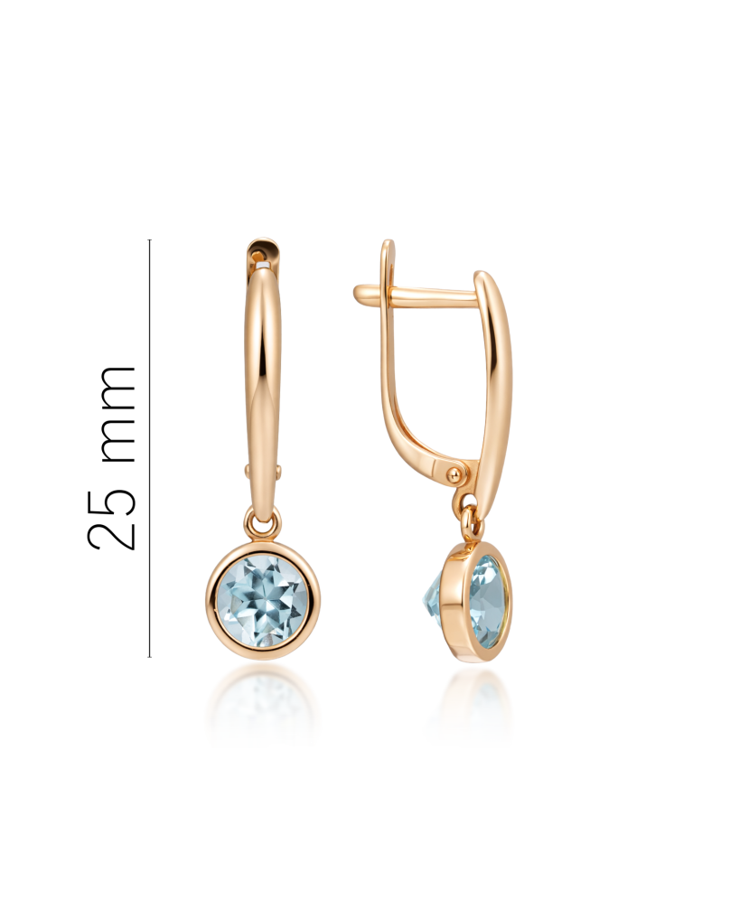 Gold earrings with zircons