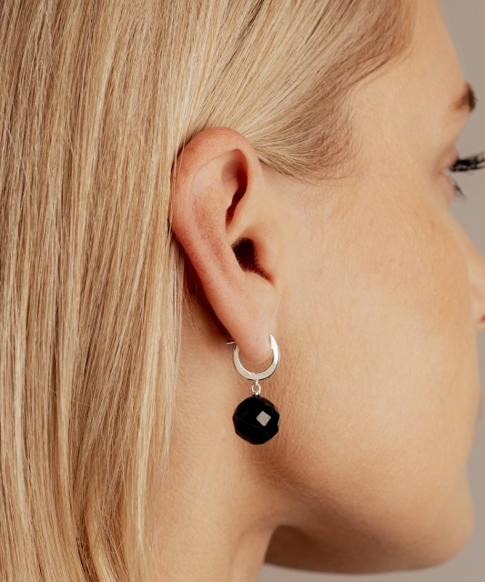 Sterling silver earrings with onyx