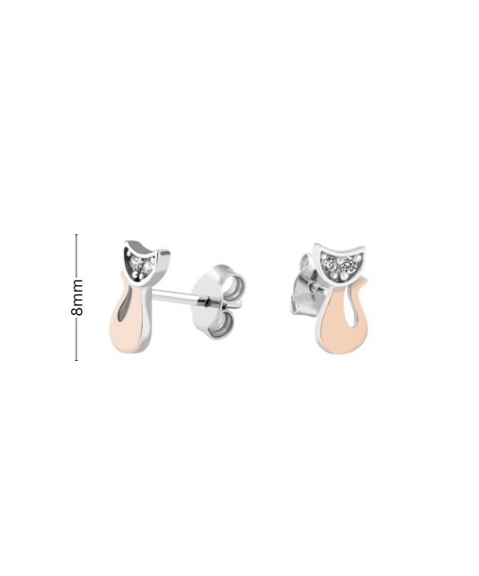 Hopeiset korvakorut peittää kullalla zirkoneilla