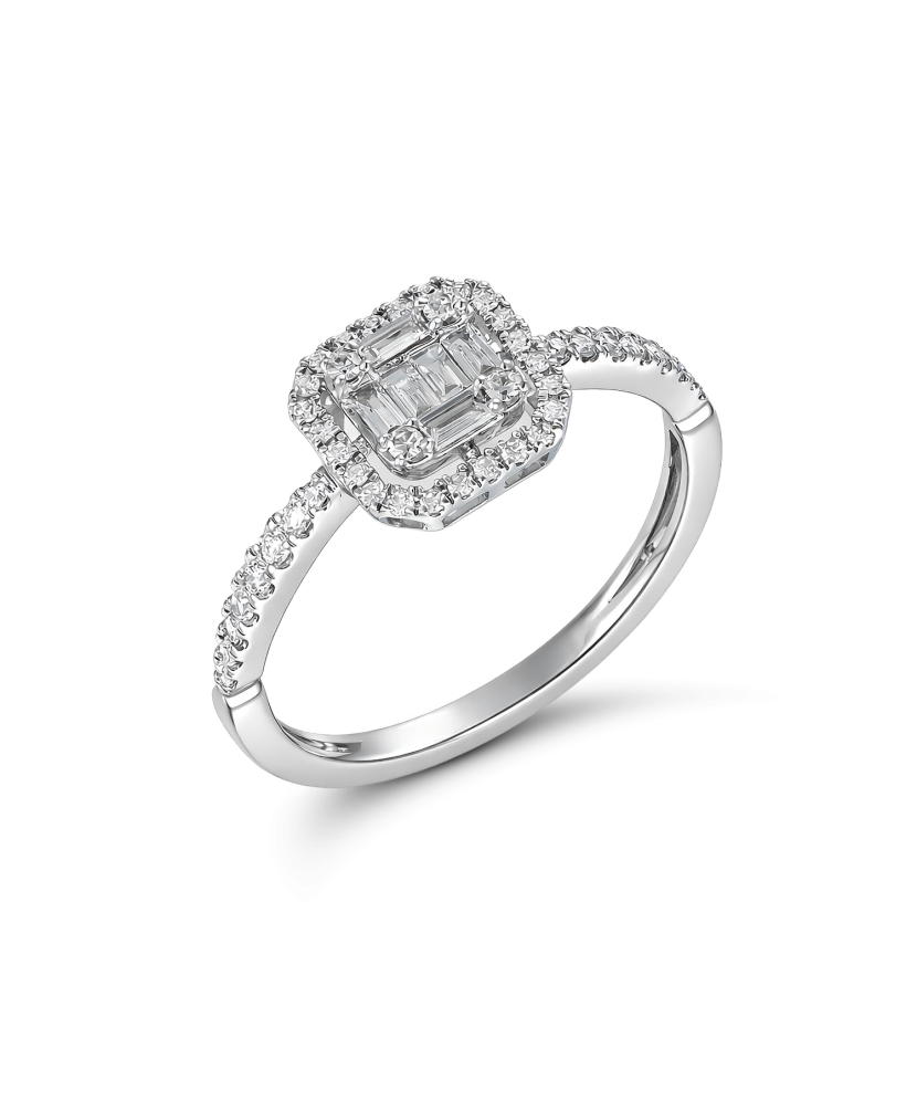 White gold ring with diamonds
