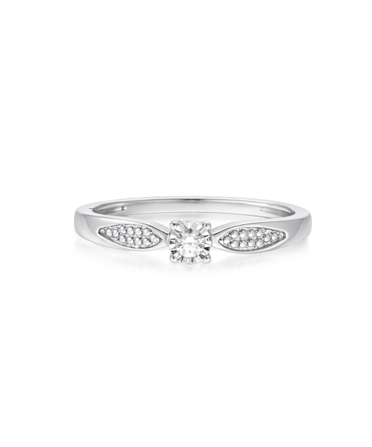 White gold ring with diamonds 0,08ct