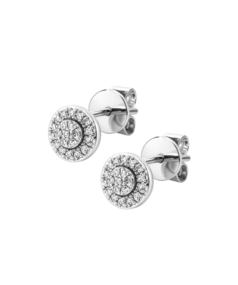 Valkokultaiset korvakorut timanteilla