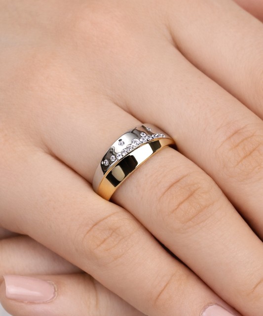 Gilded Sterling silver ring with zircons