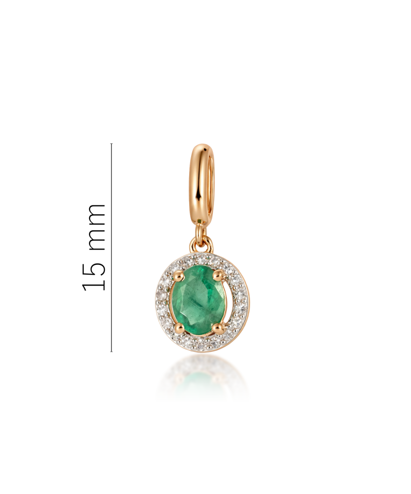 Gold pendant with emerald and diamonds