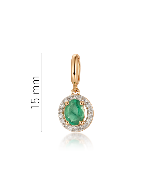 Gold pendant with emerald and diamonds