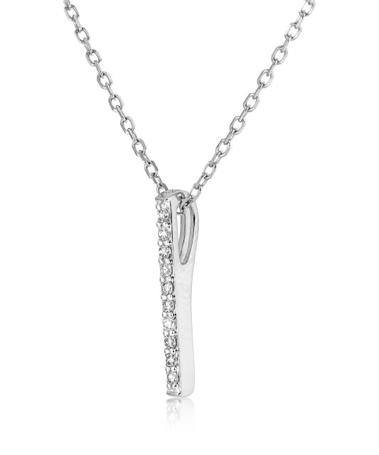 White gold chain with diamond pendant
