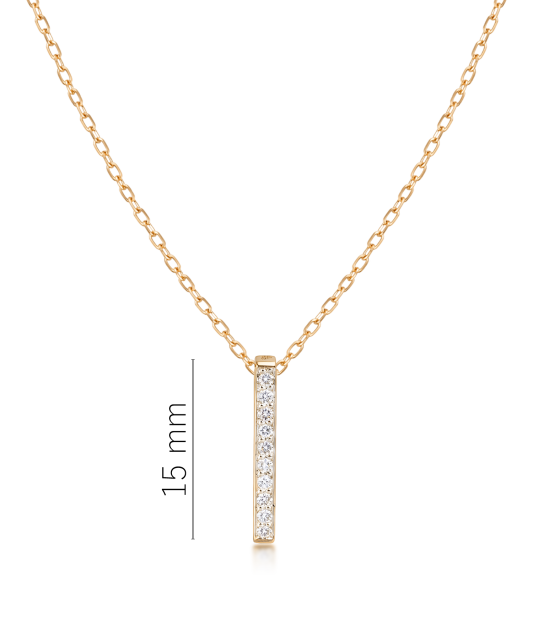 Yellow gold chain with diamond pendant