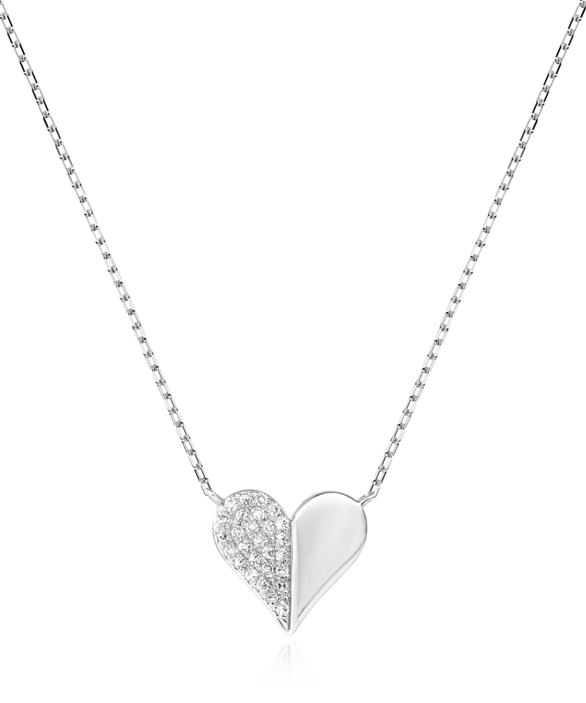 White gold chain with diamond pendant "Heart"