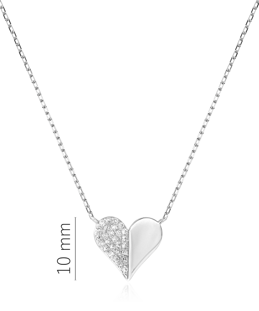 White gold chain with diamond pendant "Heart"