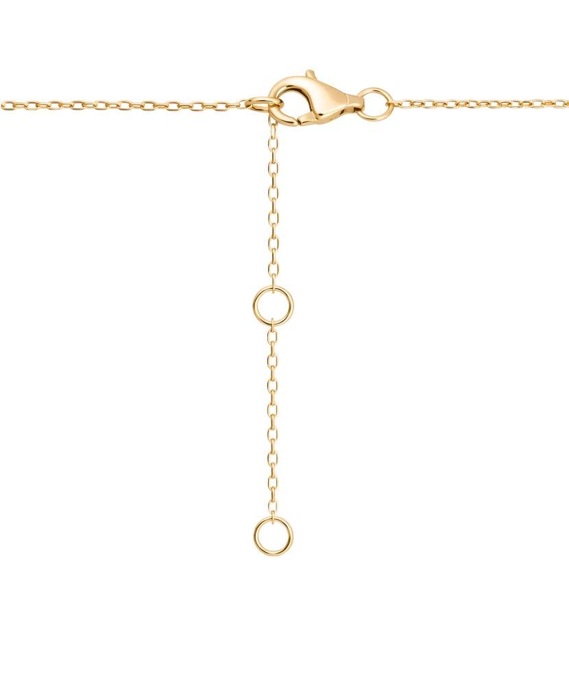 Yellow gold chain with pearl and diamond pendant