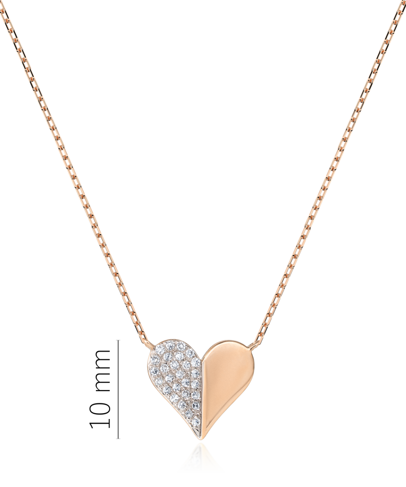 Gold chain with diamond pendant "Heart"