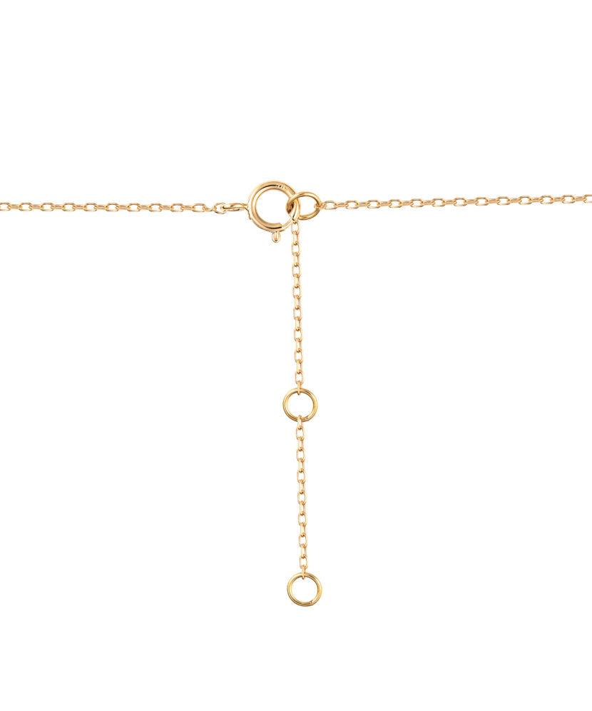 Yellow gold chain with pearl and diamond pendant