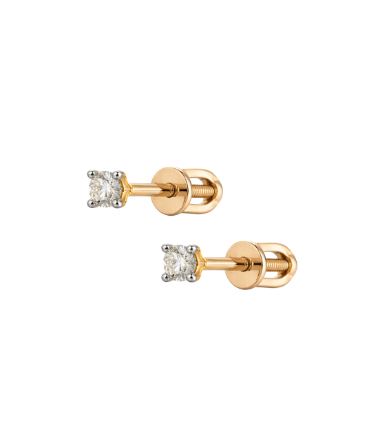 Yellow gold earrings with diamonds