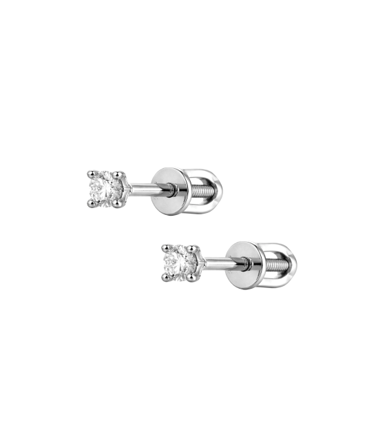 White gold earring with diamond (1 pc)