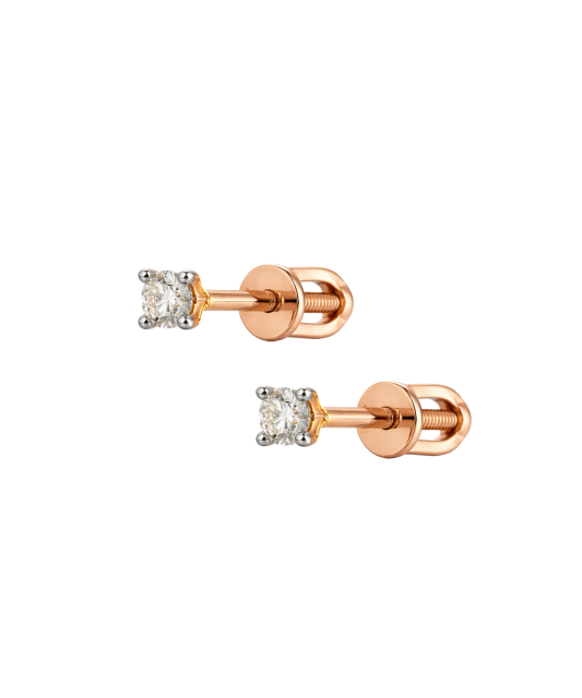 Gold earrings with diamonds