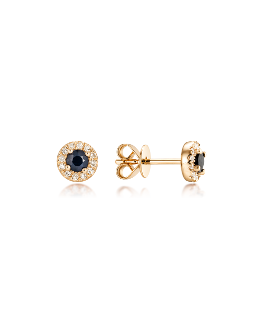 Yellow gold earrings with sapphires and diamonds