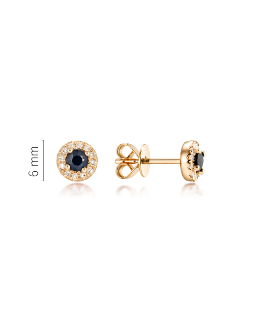 Yellow gold earrings with sapphires and diamonds