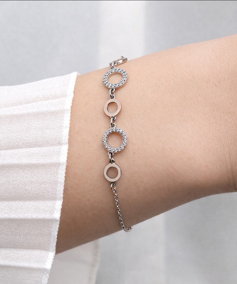 Gold plated sterling Silver bracelet with zircons