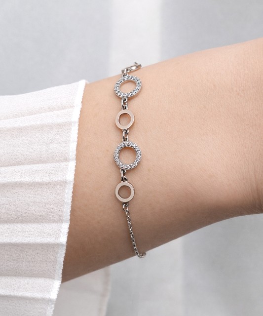 Gold plated sterling Silver bracelet with zircons