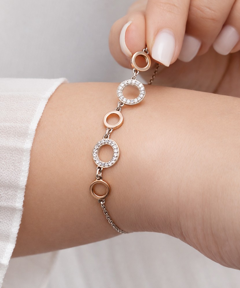Gold plated sterling Silver bracelet with zircons