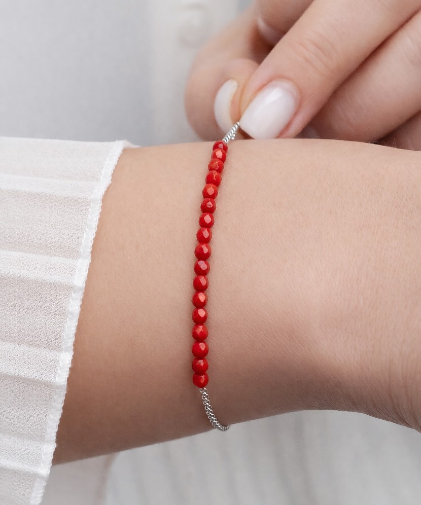Sterling Silver bracelet with corals