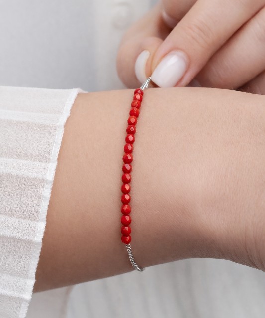 Sterling Silver bracelet with corals